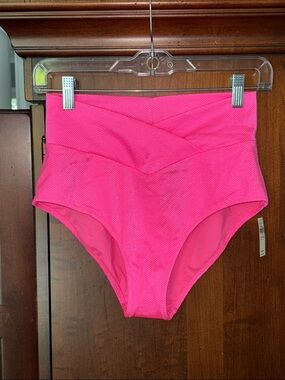 Aerie Shine Pique Crossover Full Coverage Bikini Bottoms